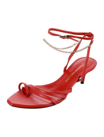 Tamara Mellon Leather Chain-Link Accents Sandals