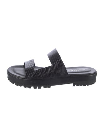 Tamara Mellon Embossed Leather Slides