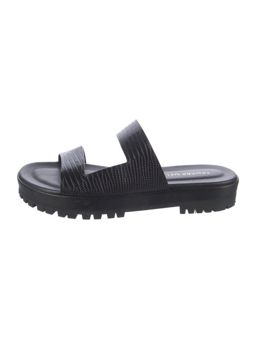 Tamara Mellon Embossed Leather Slides