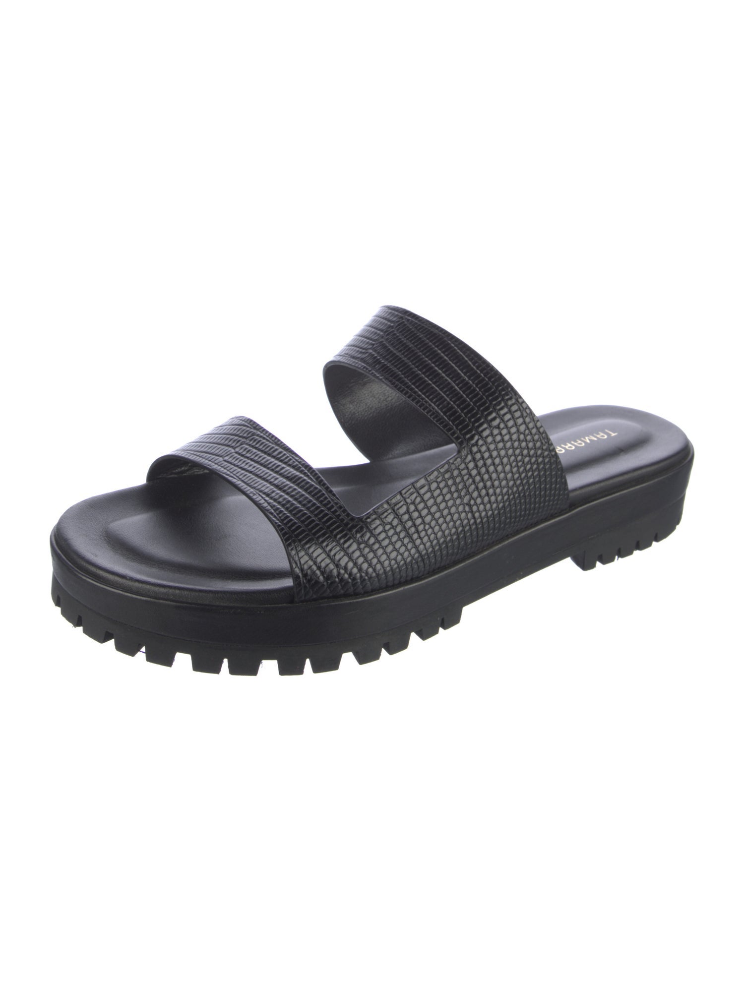 Tamara Mellon Embossed Leather Slides