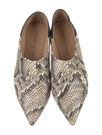 Tamara Mellon Snakeskin Animal Print Loafers