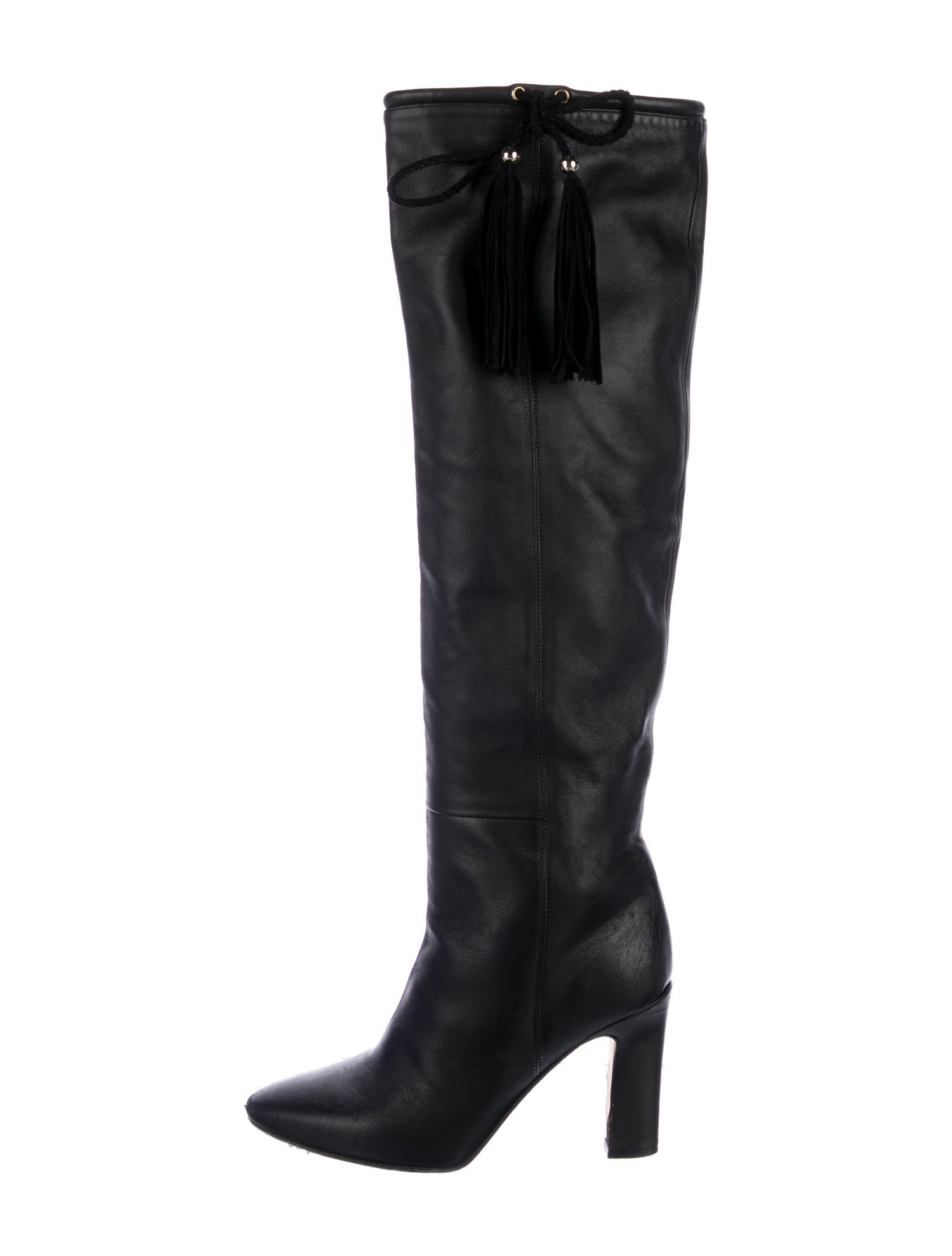Tamara Mellon Leather Tassel Accents Boots