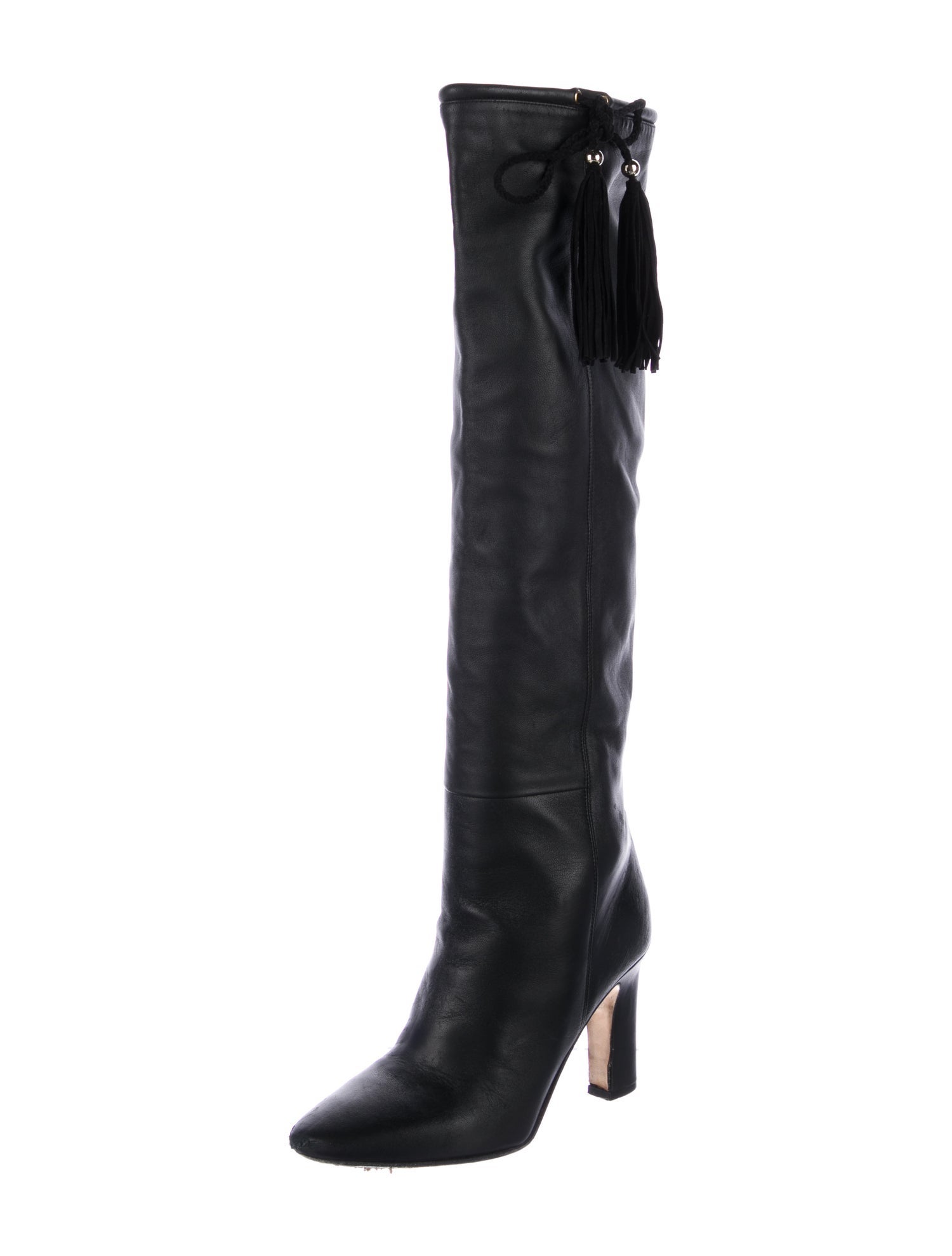 Tamara Mellon Leather Tassel Accents Boots