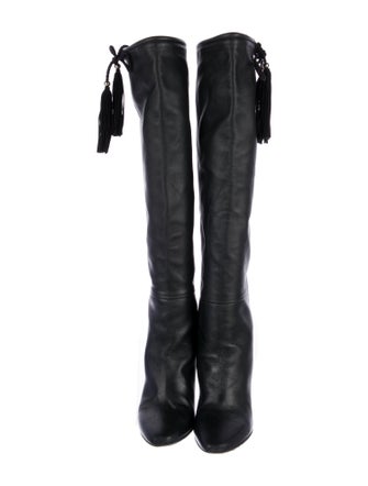 Tamara Mellon Leather Tassel Accents Boots