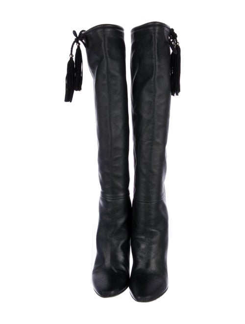 Tamara Mellon Leather Tassel Accents Boots