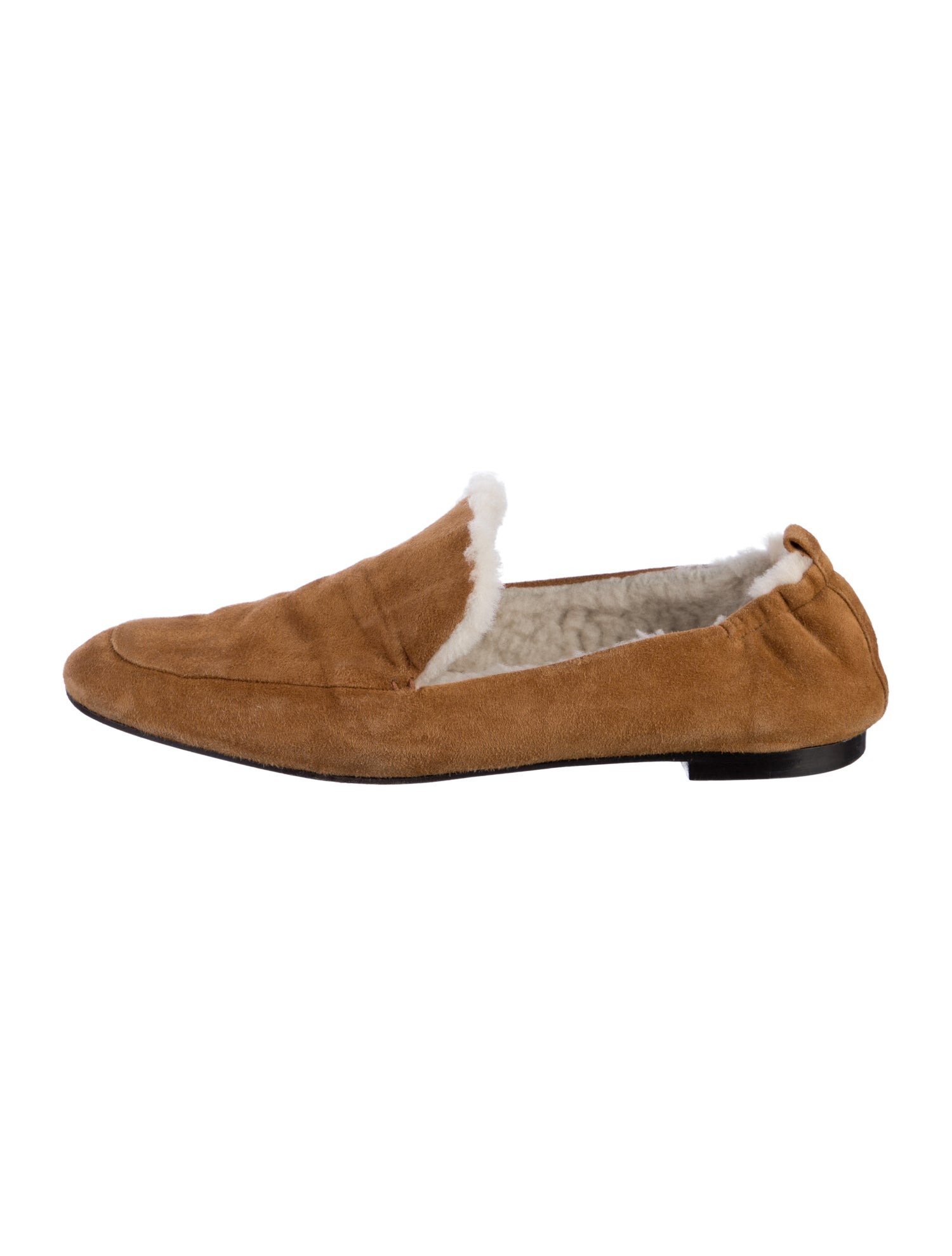 Tamara Mellon Suede Fur Trim Loafers