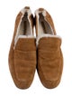 Tamara Mellon Suede Fur Trim Loafers
