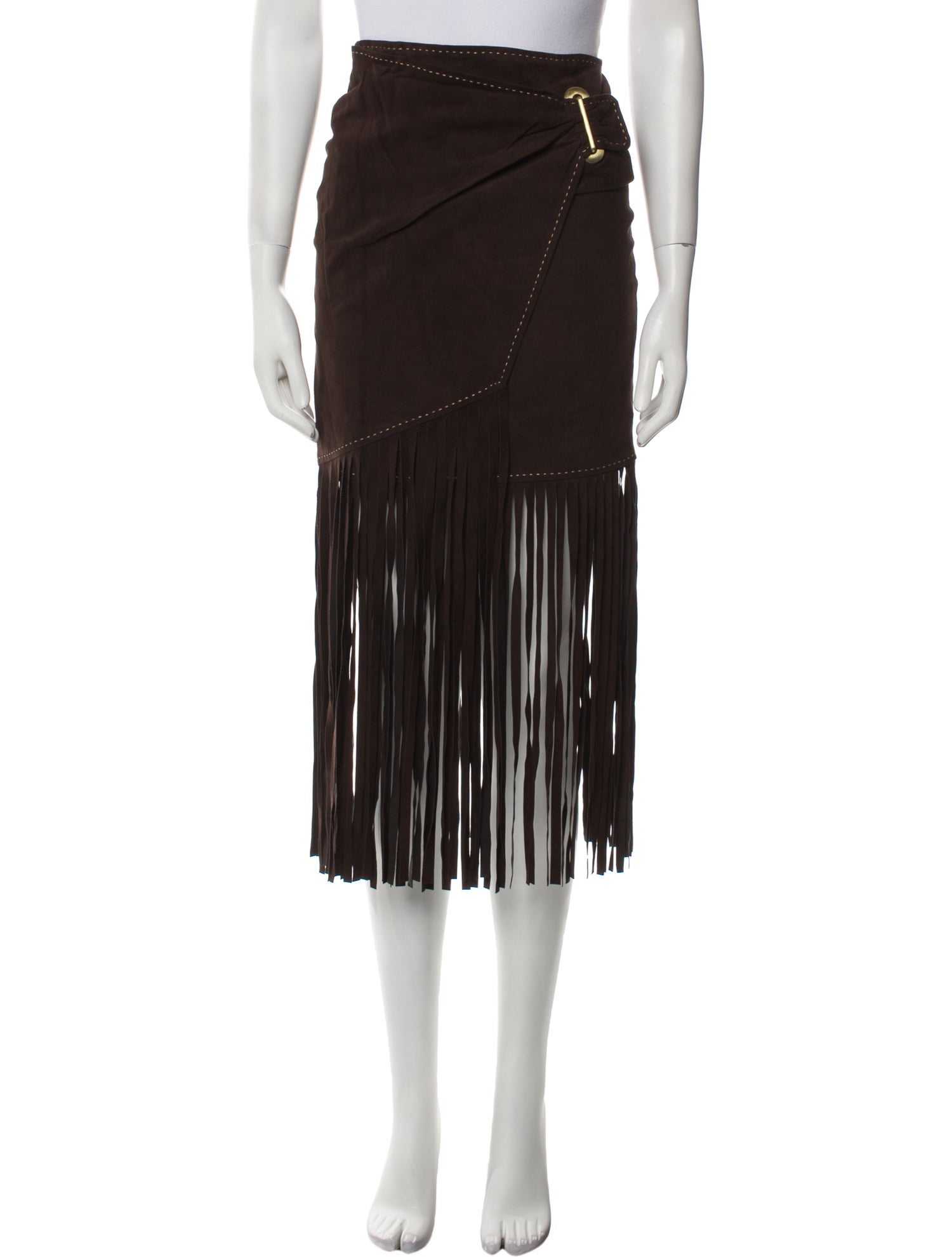 Tamara Mellon Suede Midi Length Skirt