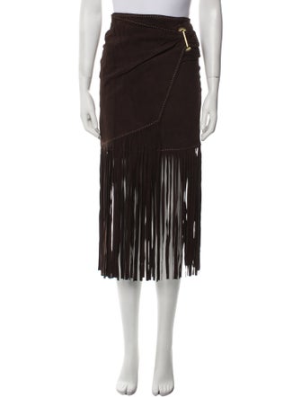Tamara Mellon Suede Midi Length Skirt