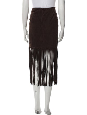 Tamara Mellon Suede Midi Length Skirt