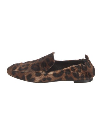 Tamara Mellon Ponyhair Animal Print Loafers