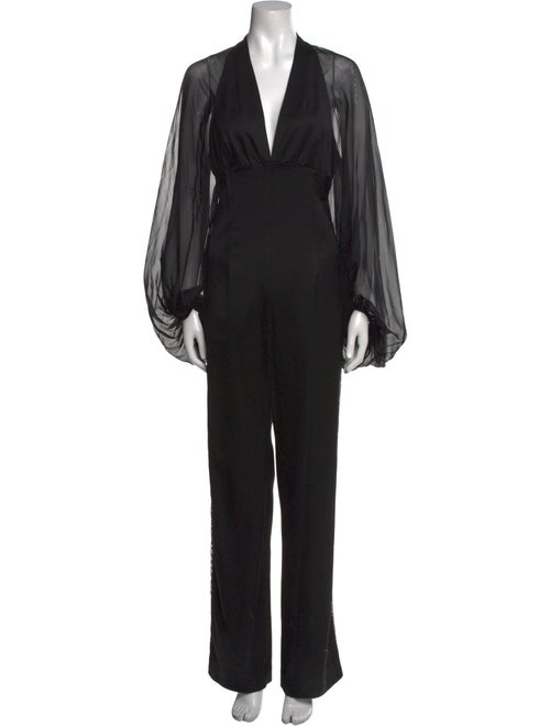 Tamara Mellon Virgin Wool V-Neck Jumpsuit