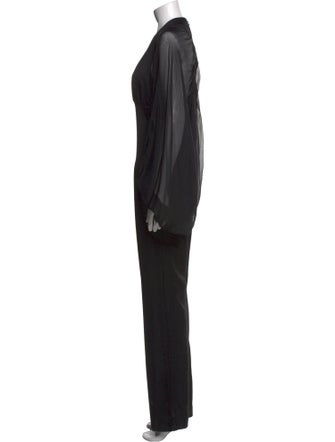 Tamara Mellon Virgin Wool V-Neck Jumpsuit
