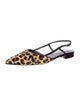 Tamara Mellon Leather Animal Print Slingback Flats