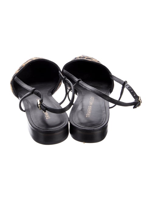 Tamara Mellon Leather Animal Print Slingback Flats