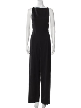 Tamara Mellon Wool Bateau Neckline Jumpsuit