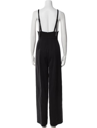 Tamara Mellon Wool Bateau Neckline Jumpsuit