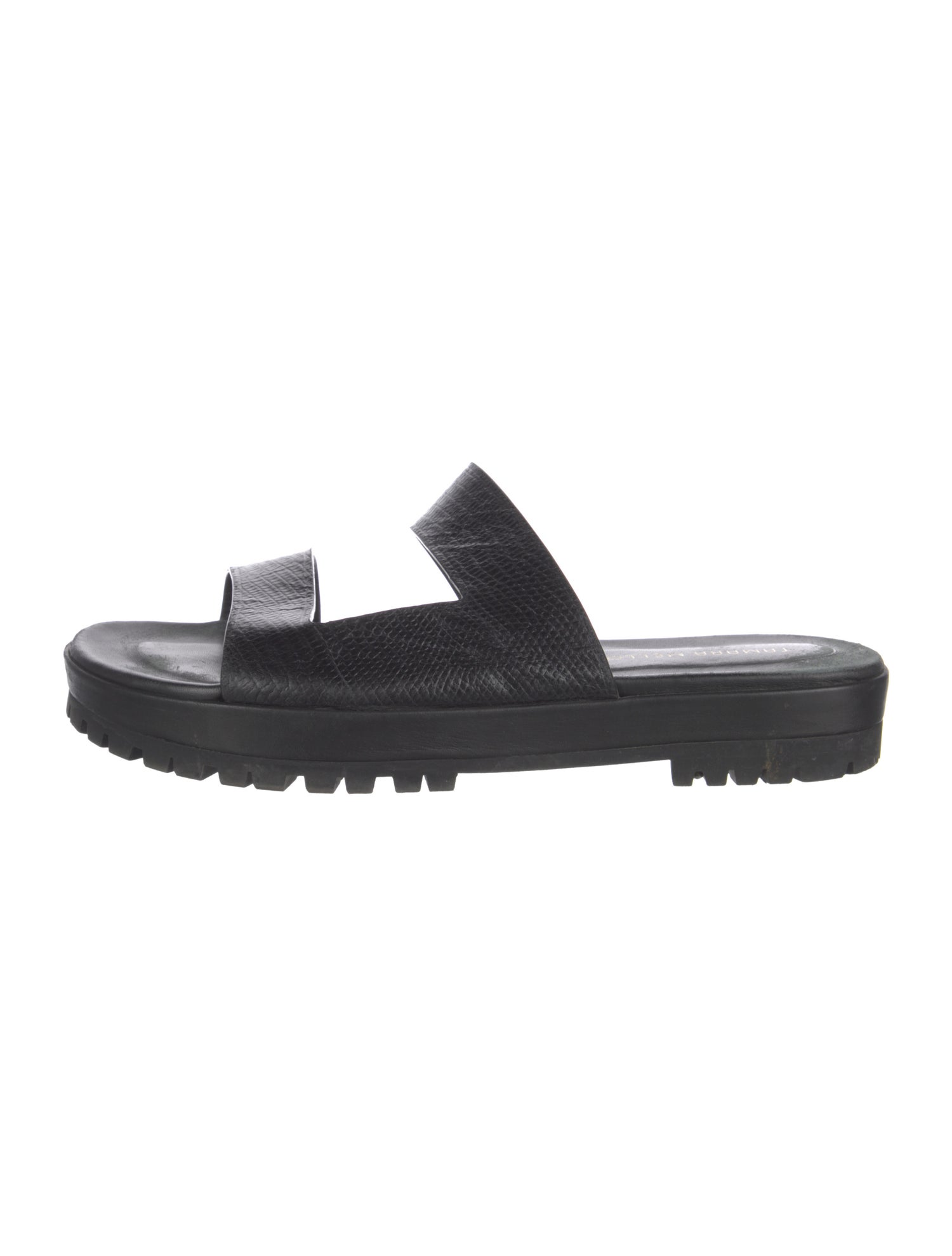 Tamara Mellon Embossed Leather Slides