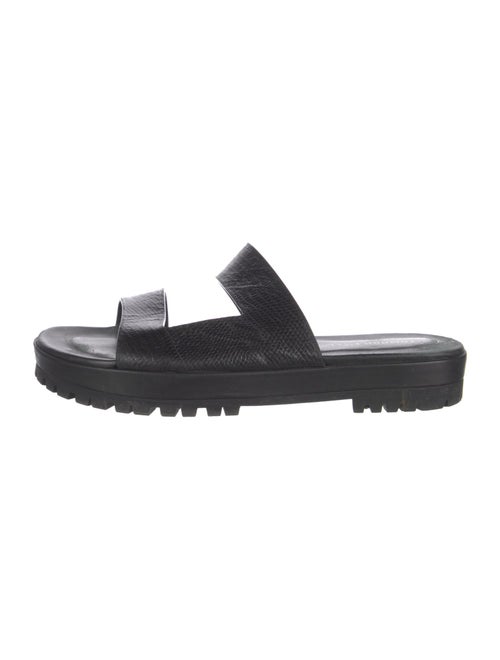 Tamara Mellon Embossed Leather Slides