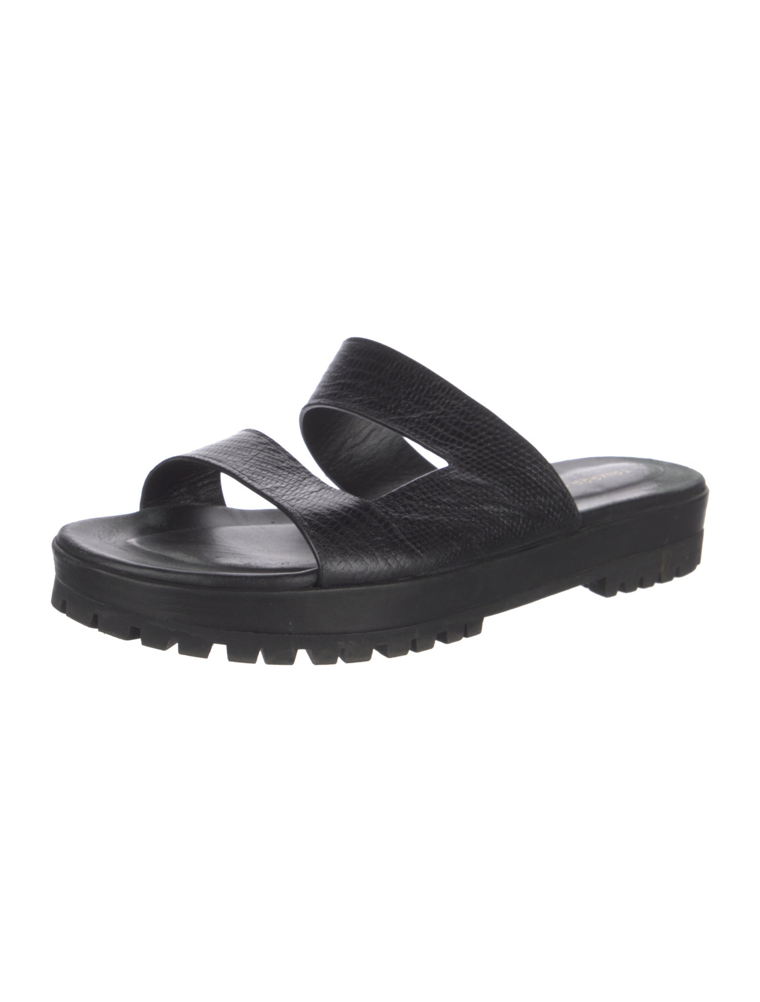 Tamara Mellon Embossed Leather Slides