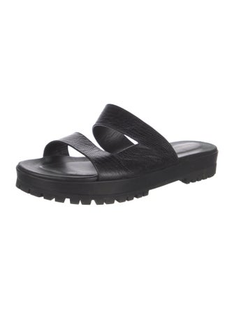 Tamara Mellon Embossed Leather Slides
