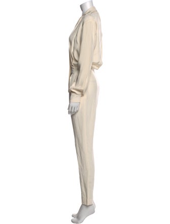 Tamara Mellon Silk V-Neck Jumpsuit