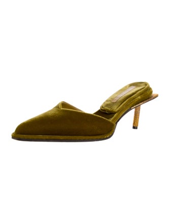 Tamara Mellon Velvet Crystal Embellishments Mules