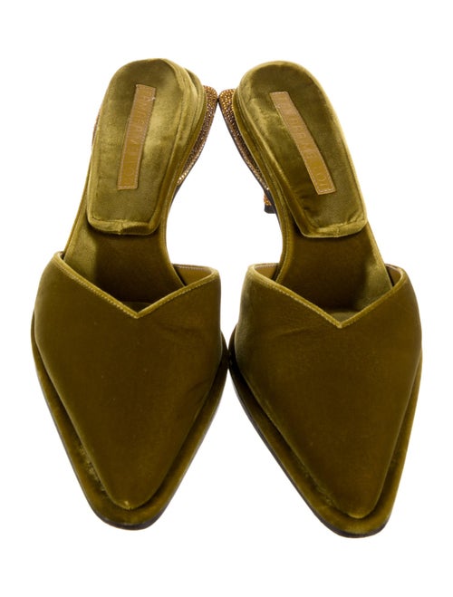 Tamara Mellon Velvet Crystal Embellishments Mules