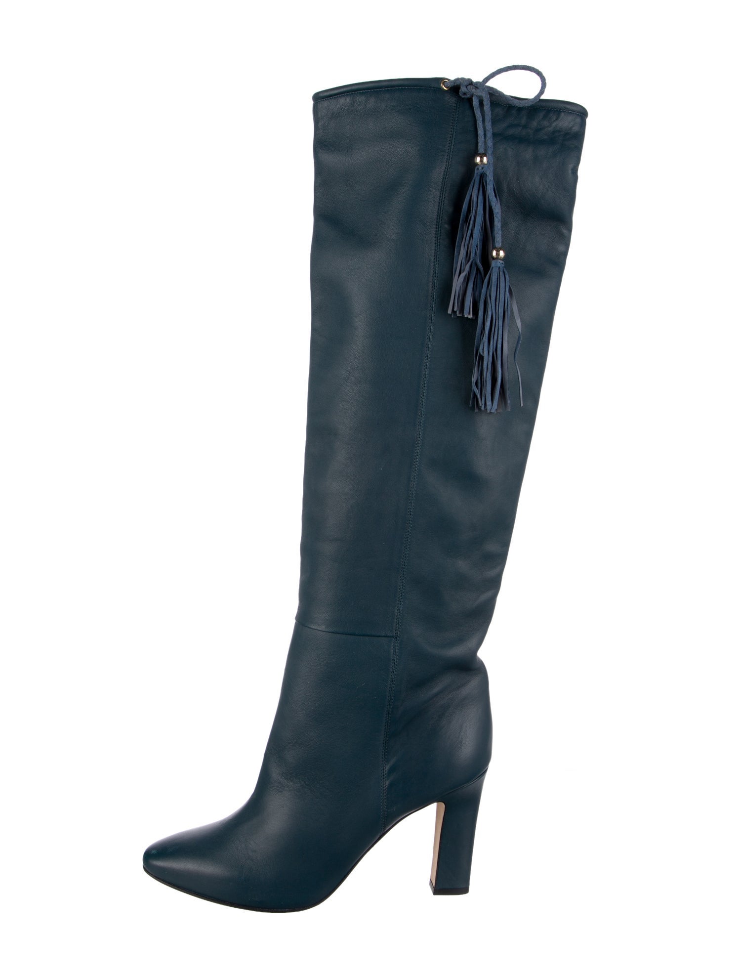 Tamara Mellon Leather Tassel Accents Boots