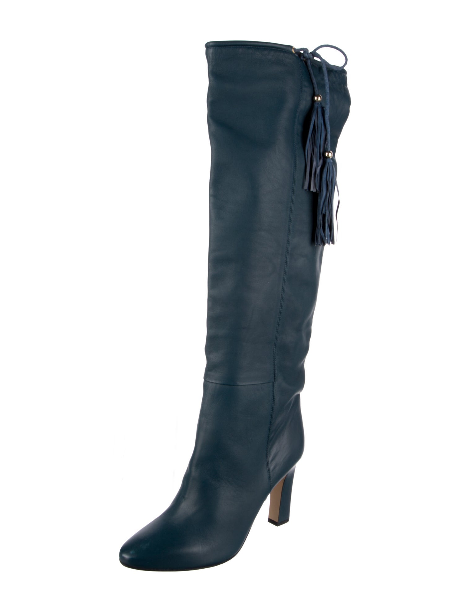 Tamara Mellon Leather Tassel Accents Boots