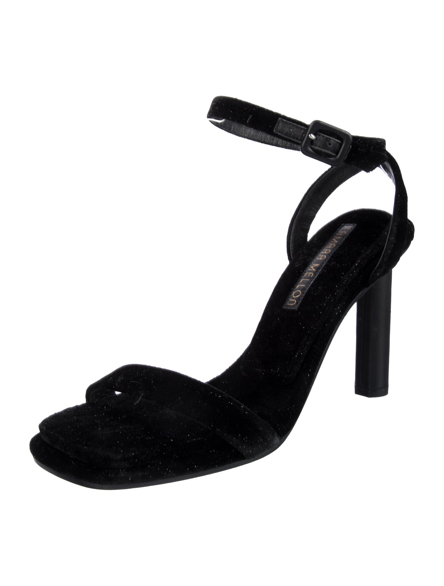 Tamara Mellon Velvet Glitter Accents Sandals