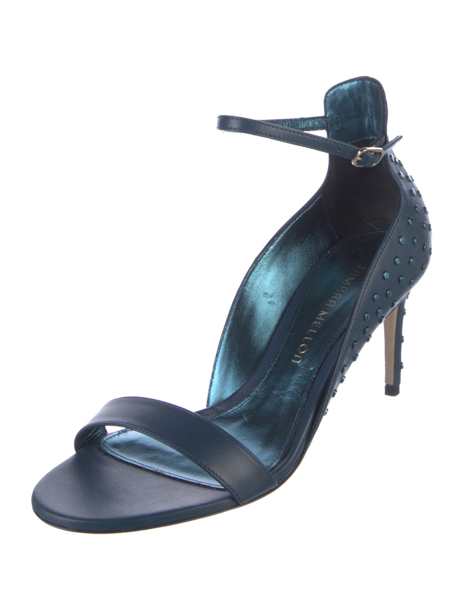 Tamara Mellon Leather Studded Accents Sandals