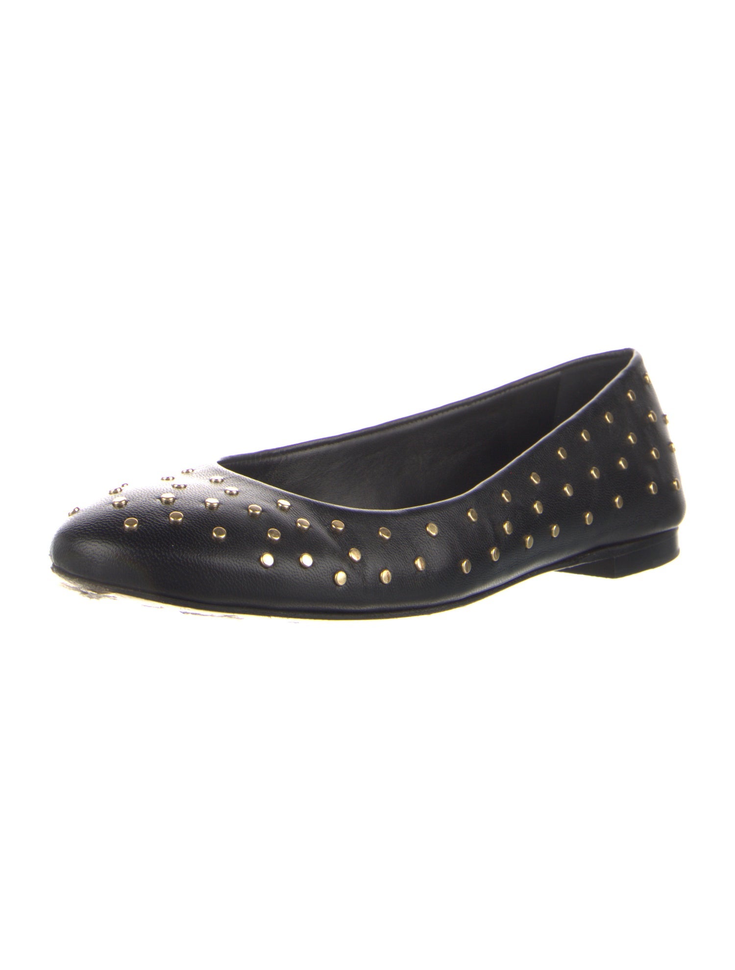 Tamara Mellon Leather Studded Accents Ballet Flats