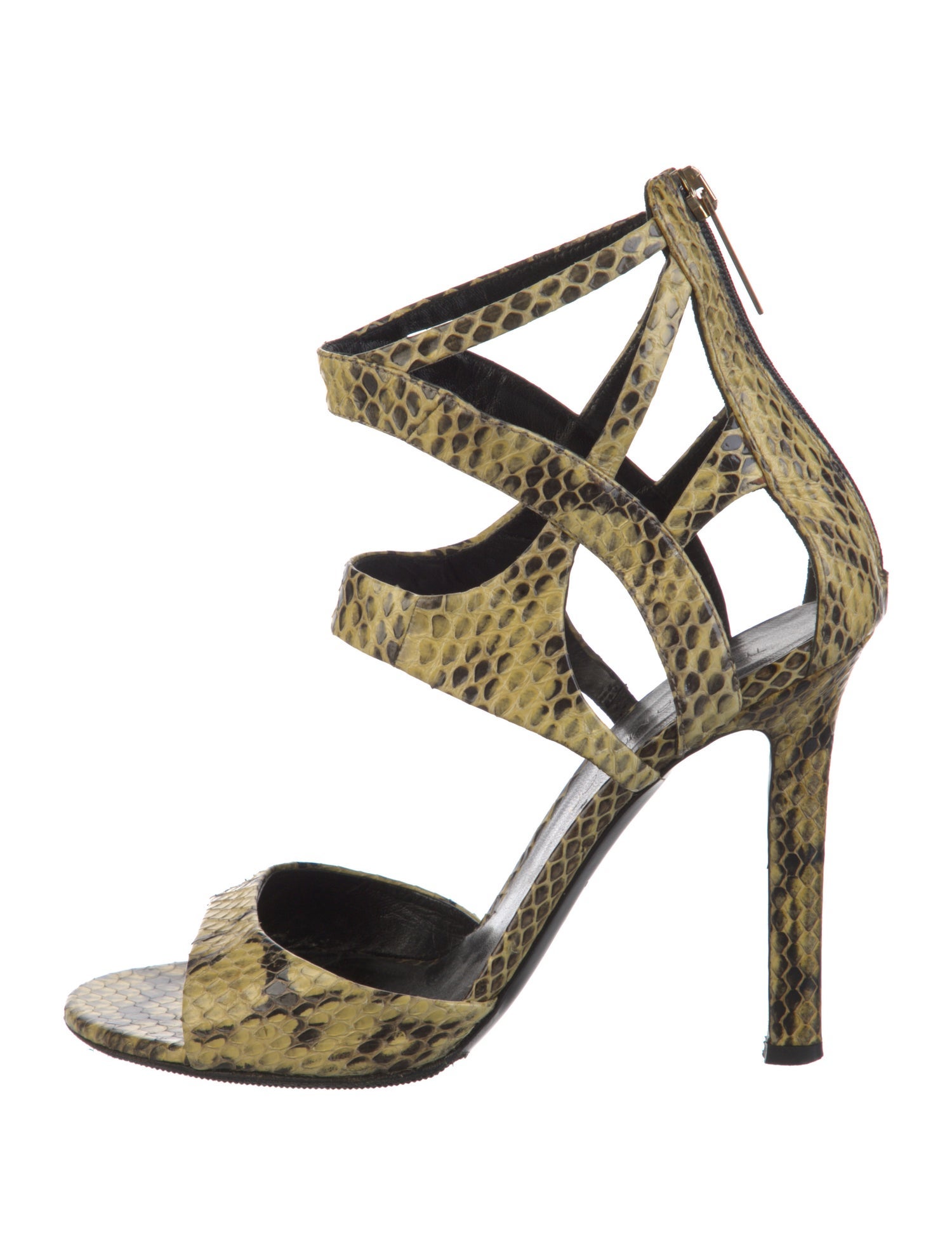 Tamara Mellon Snakeskin Animal Print Sandals