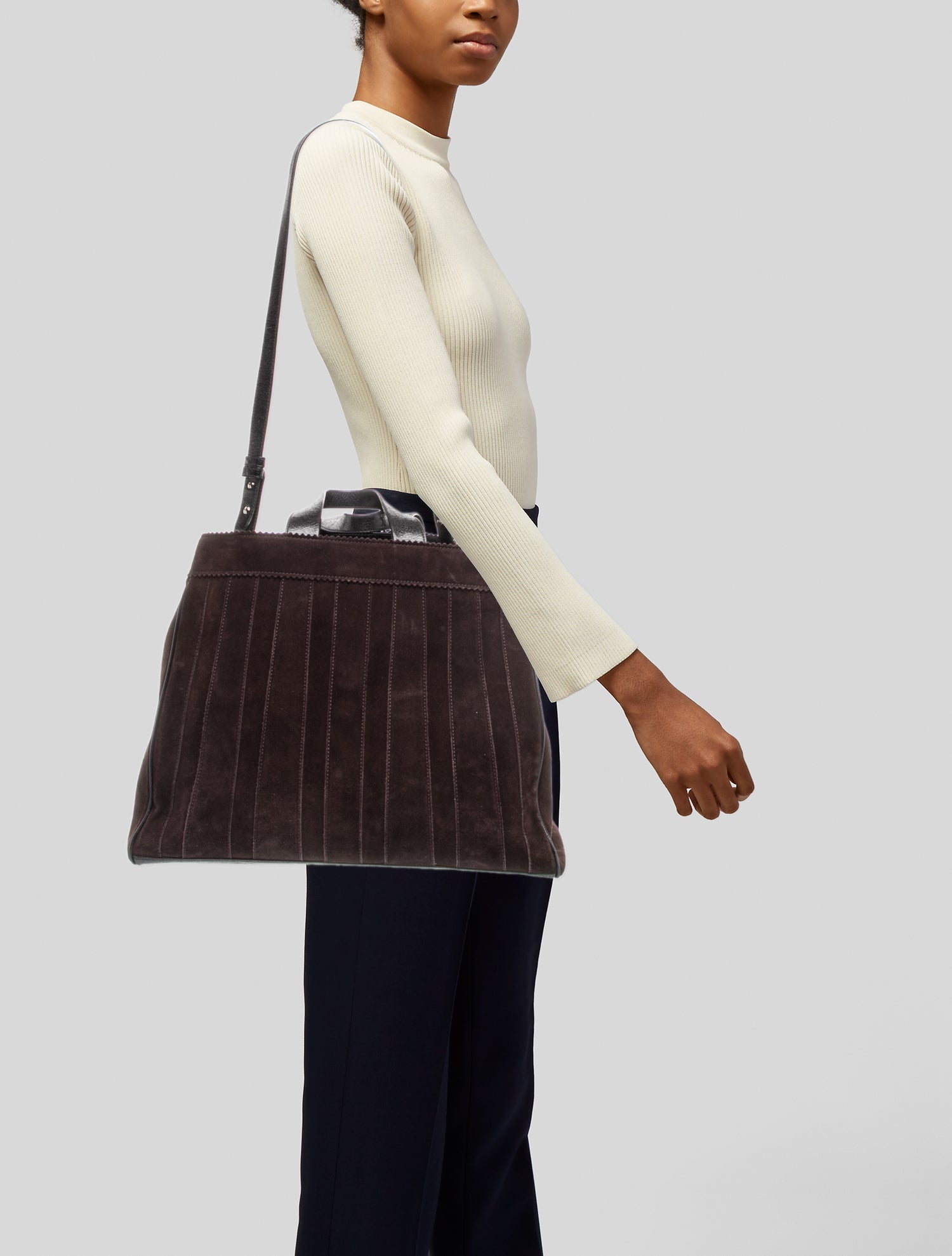 Tamara Mellon Suede Top Handle Bag