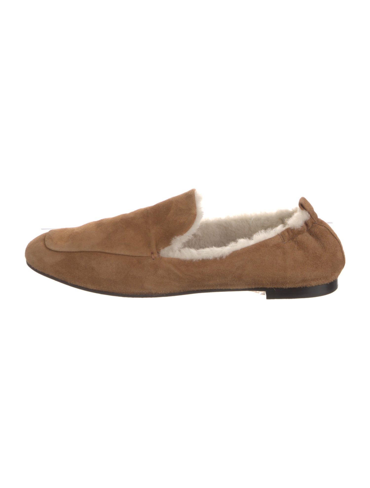 Tamara Mellon Suede Fur Trim Flats