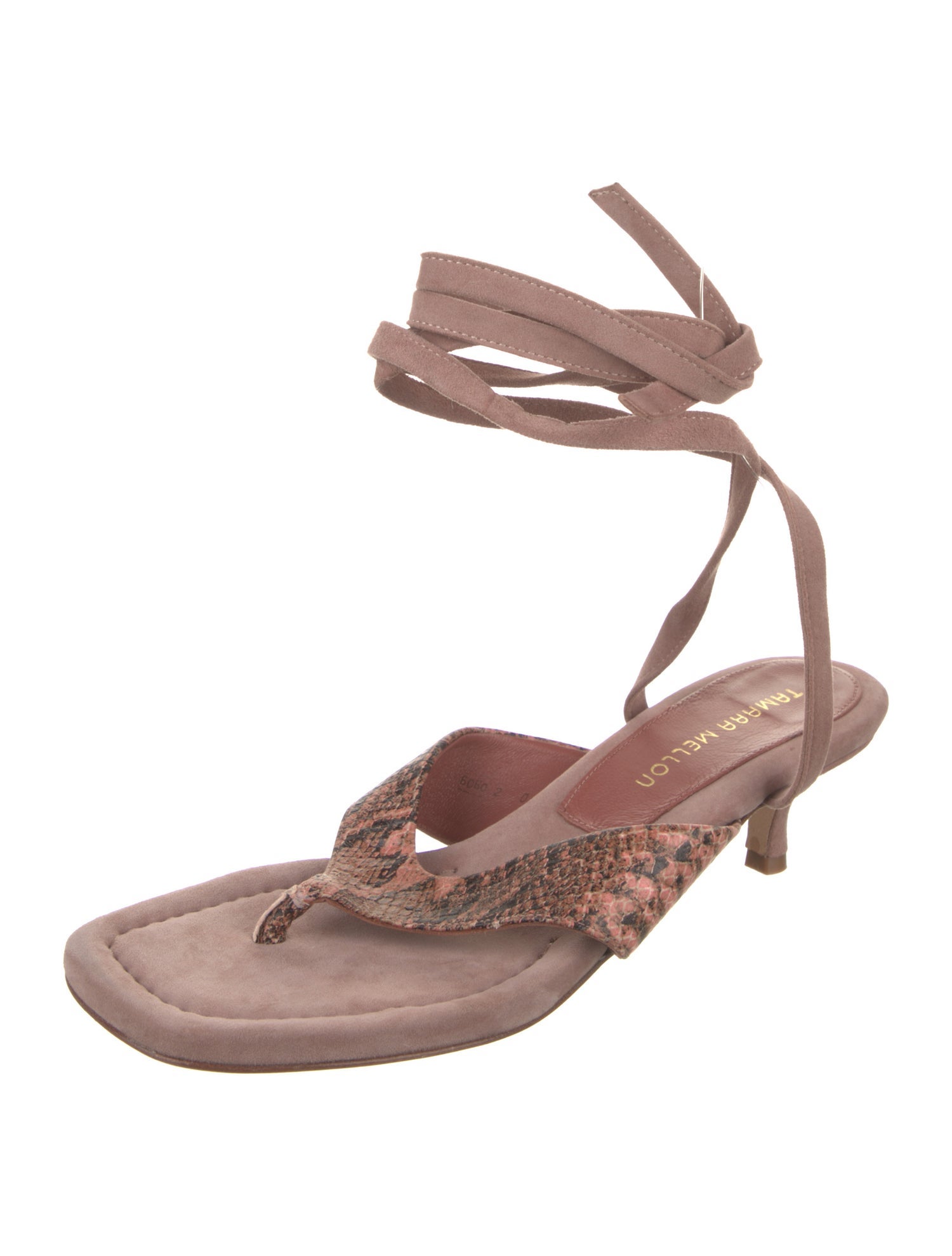 Tamara Mellon Suede Animal Print Gladiator Sandals