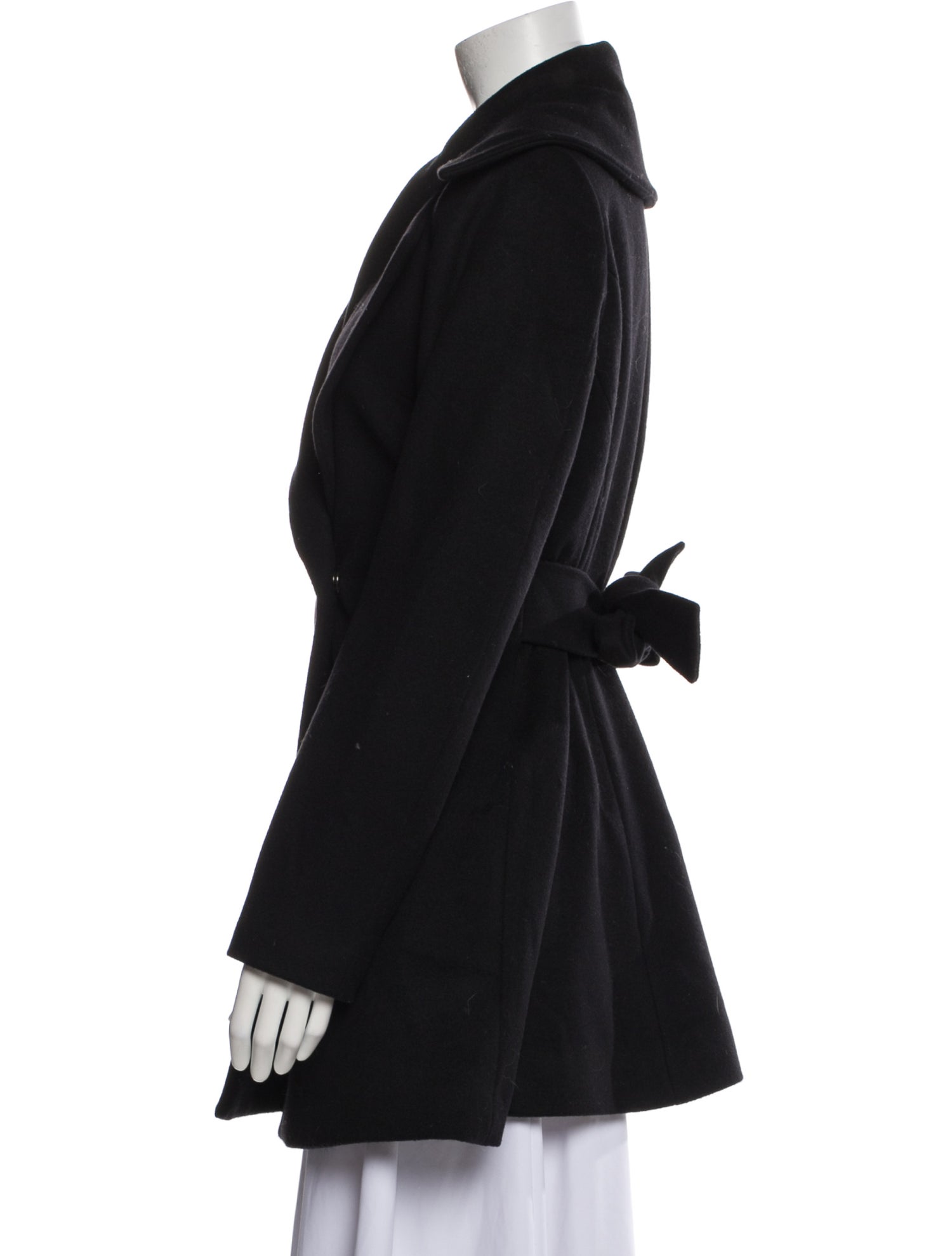 Wrap Coat Trina Turk Black Coat Trina Turk Lambswool Coat Black