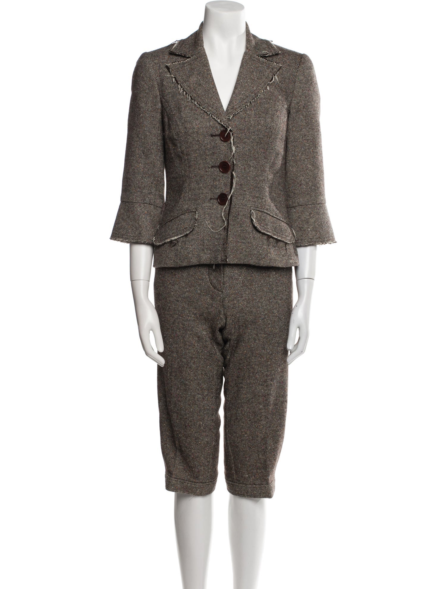 Trina Turk Wool Tweed Pattern Pant Set w/ Tags