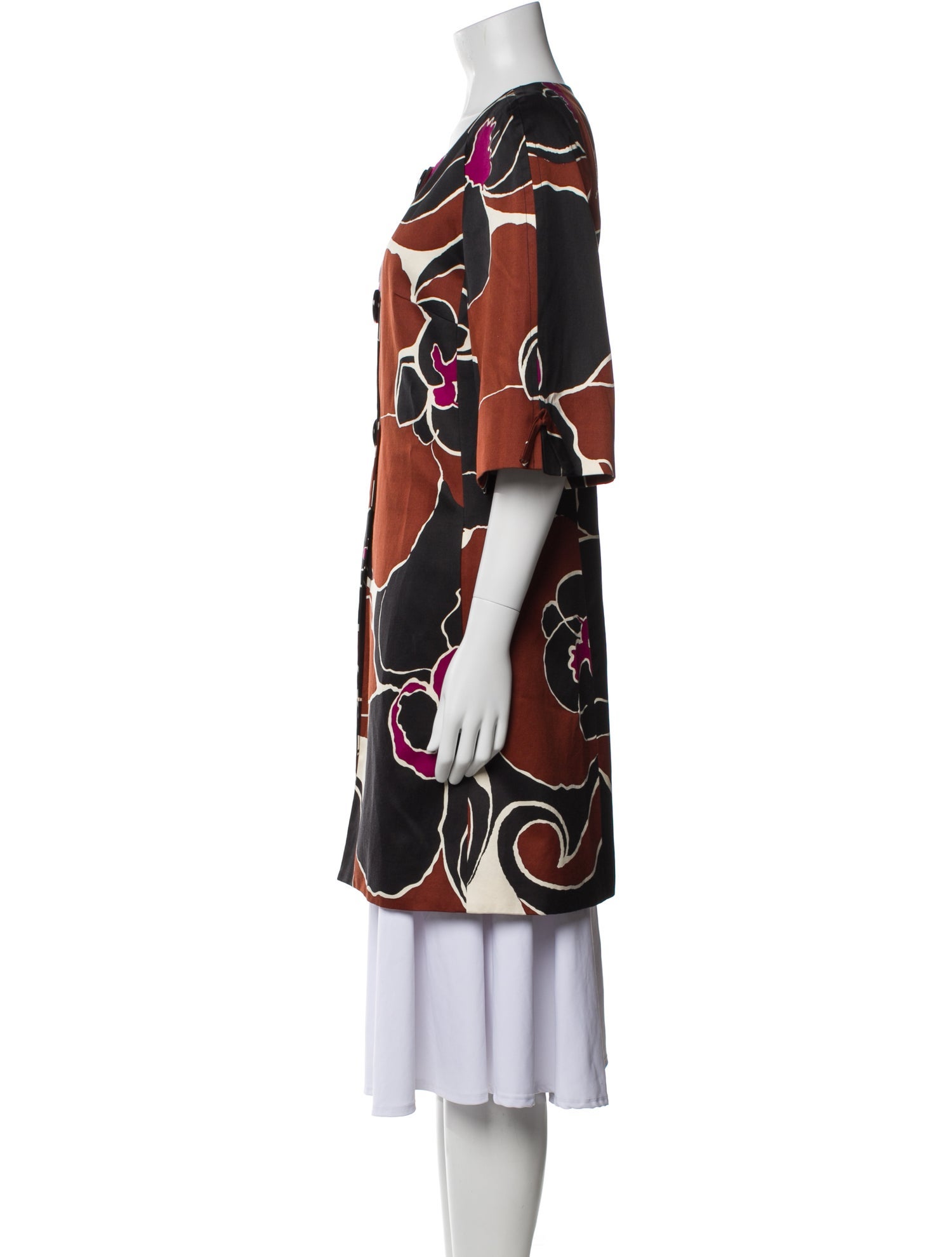 Trina Turk Silk Printed Trench Coat