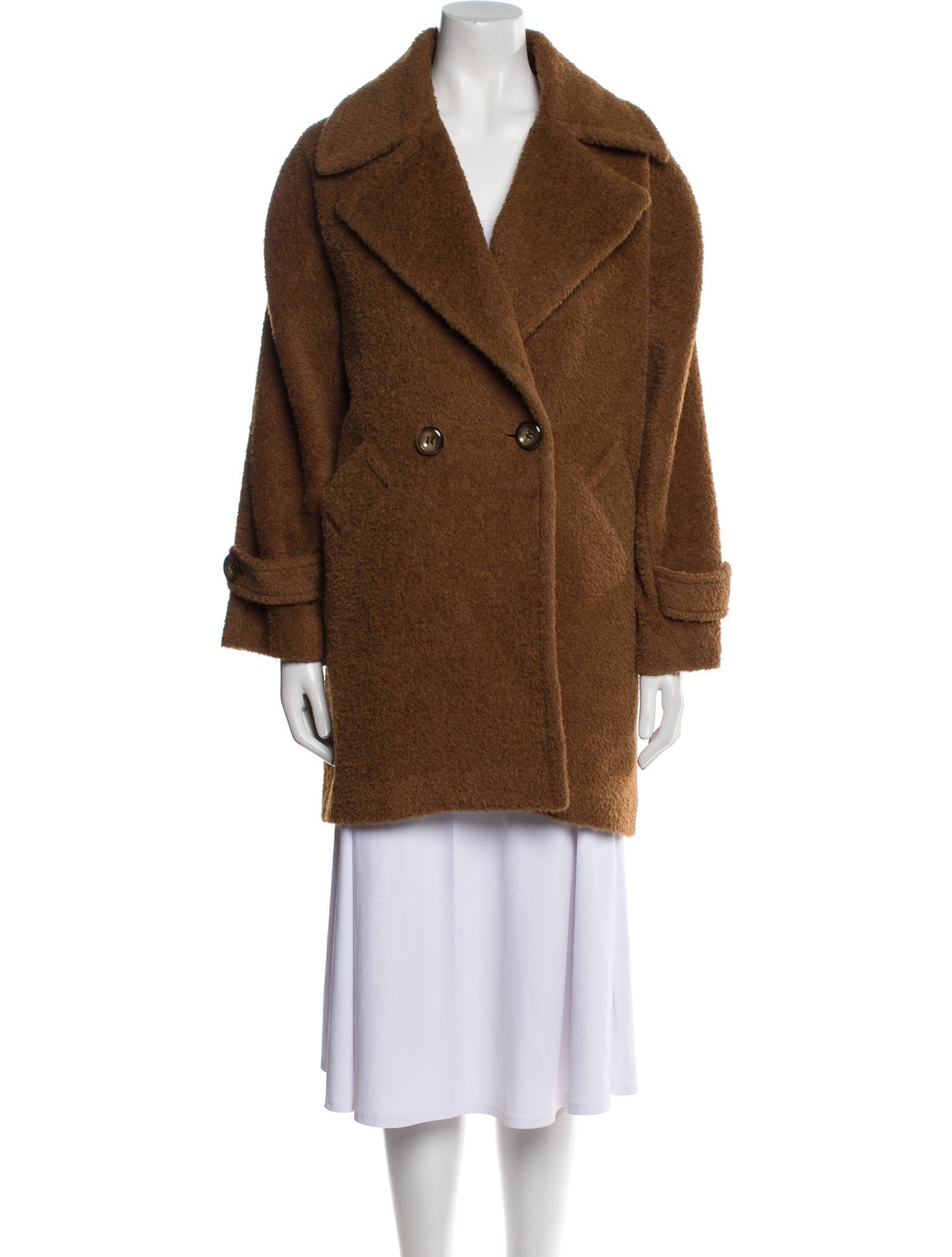 Trina Turk Wool Faux Fur Coat