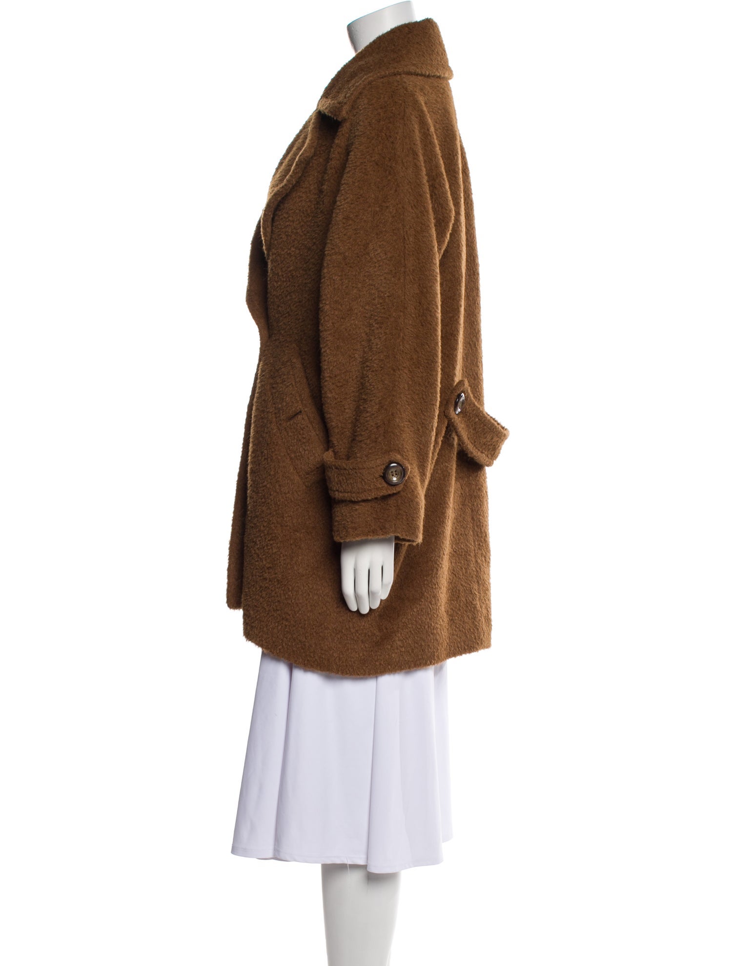 Trina Turk Wool Faux Fur Coat
