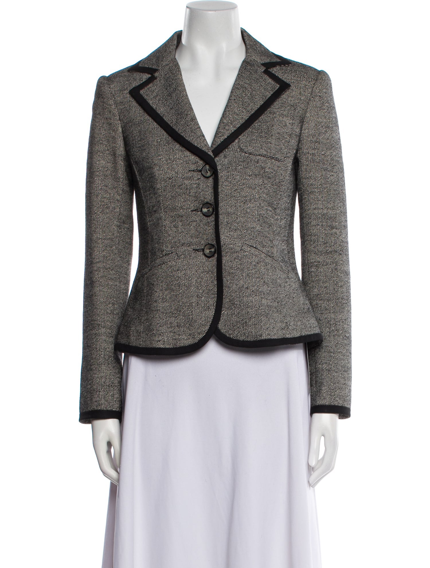 Trina Turk Wool Tweed Pattern Blazer