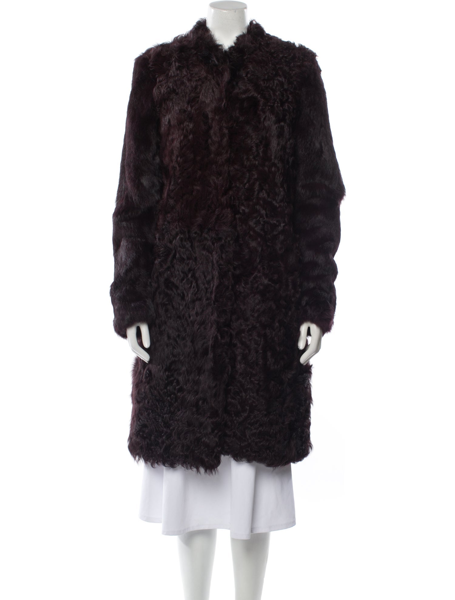 Trina Turk Lamb Leather Fur Coat
