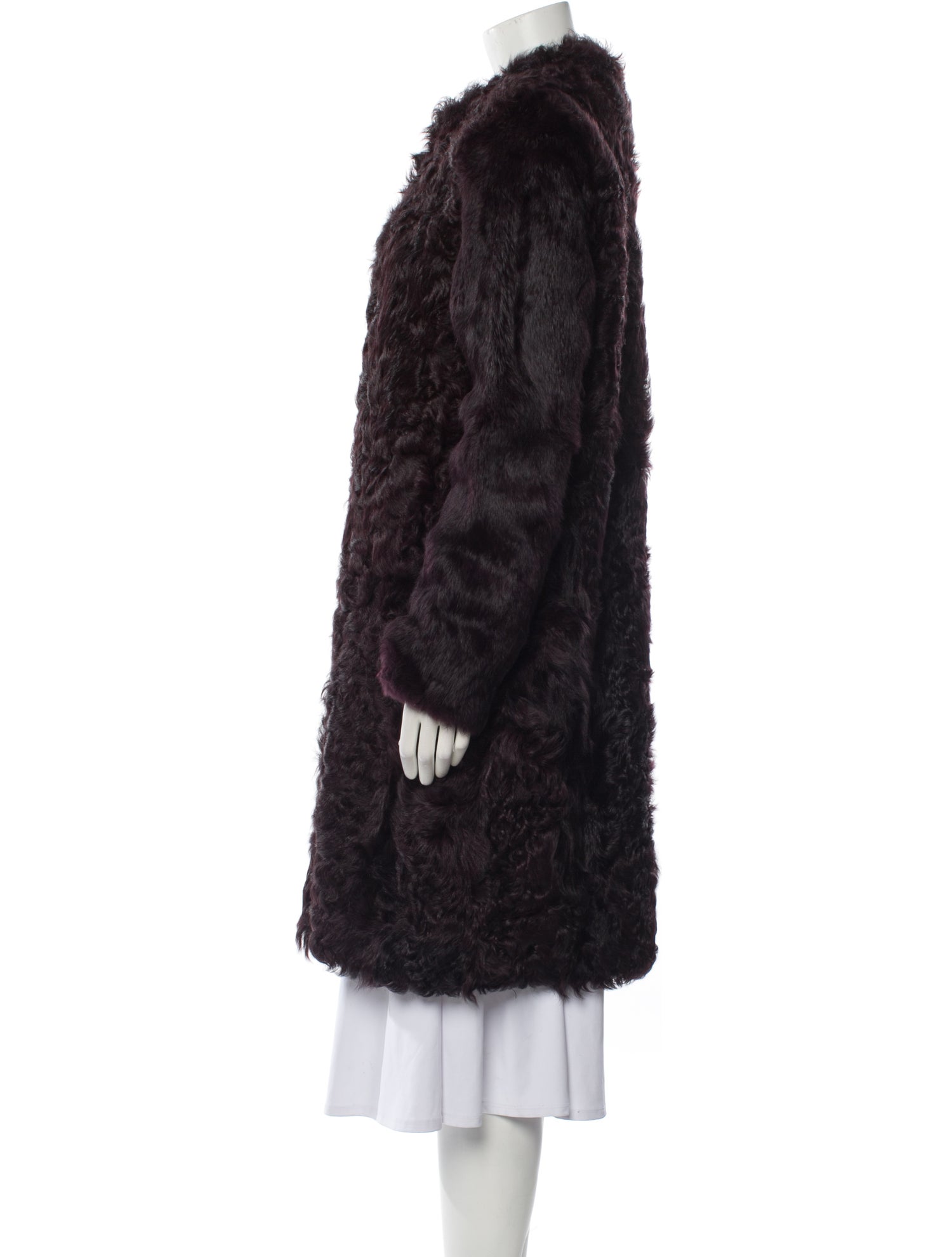 Trina Turk Lamb Leather Fur Coat