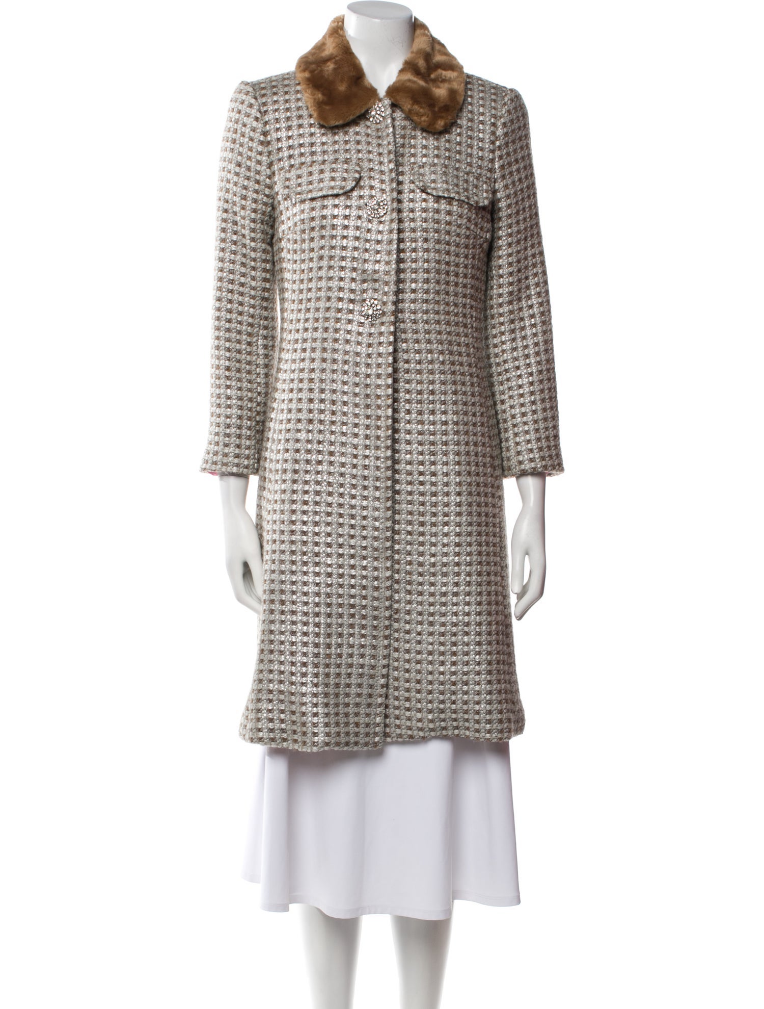Trina Turk Vintage Tweed Pattern Coat