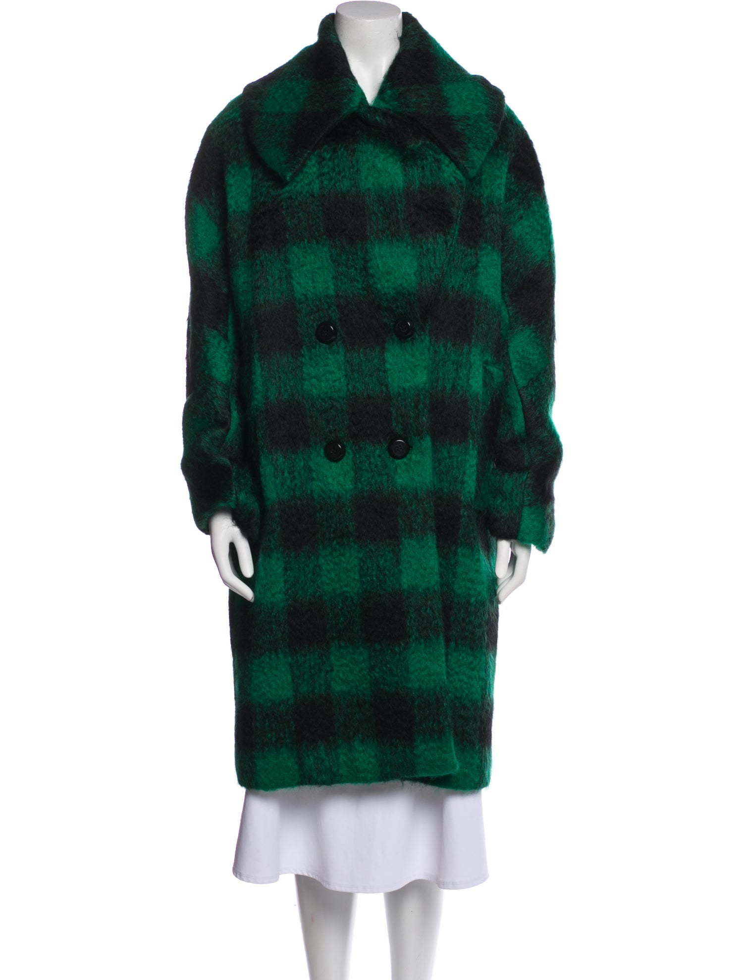 Trina Turk Wool Plaid Print Peacoat w/ Tags