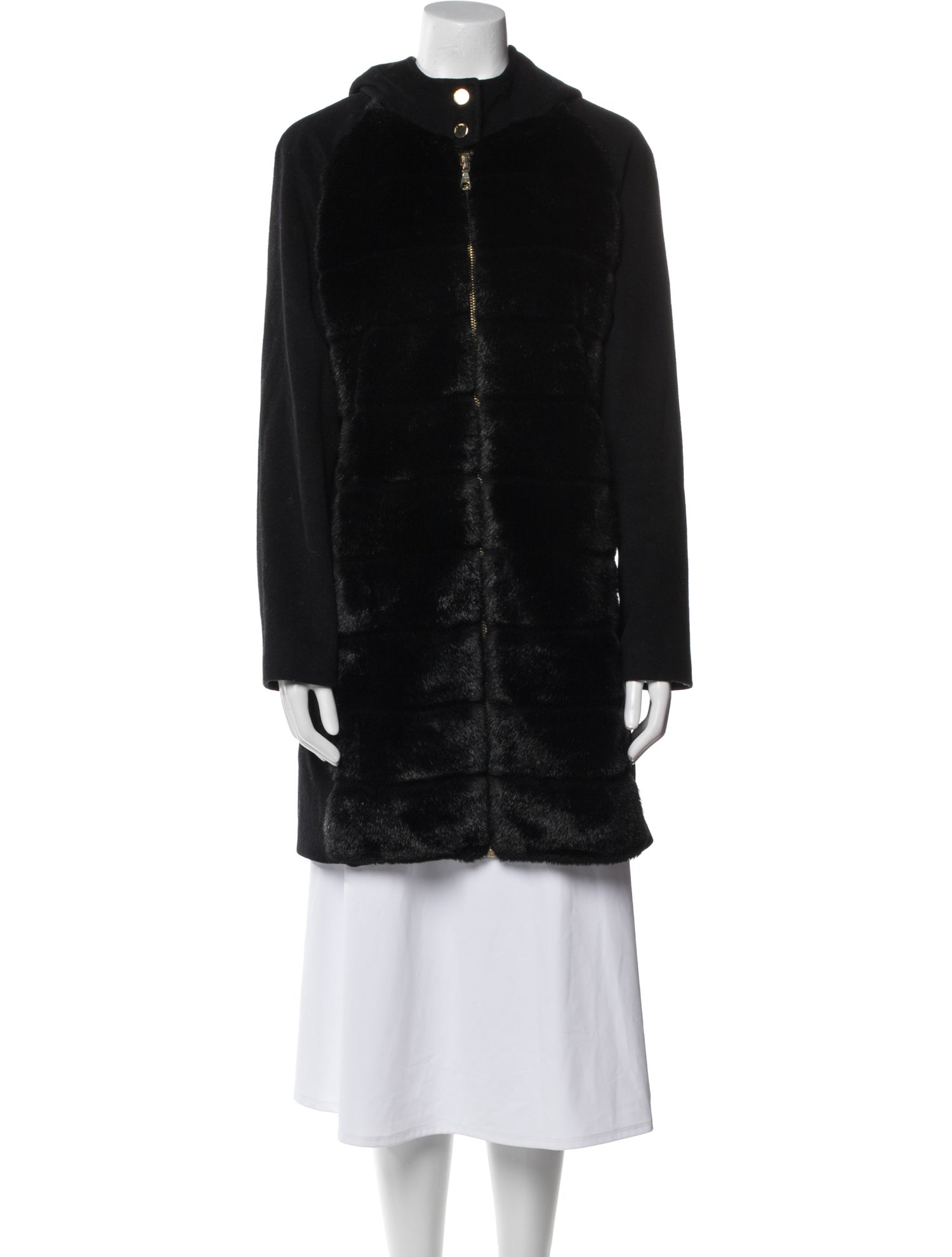 Trina Turk Wool Faux Fur Coat