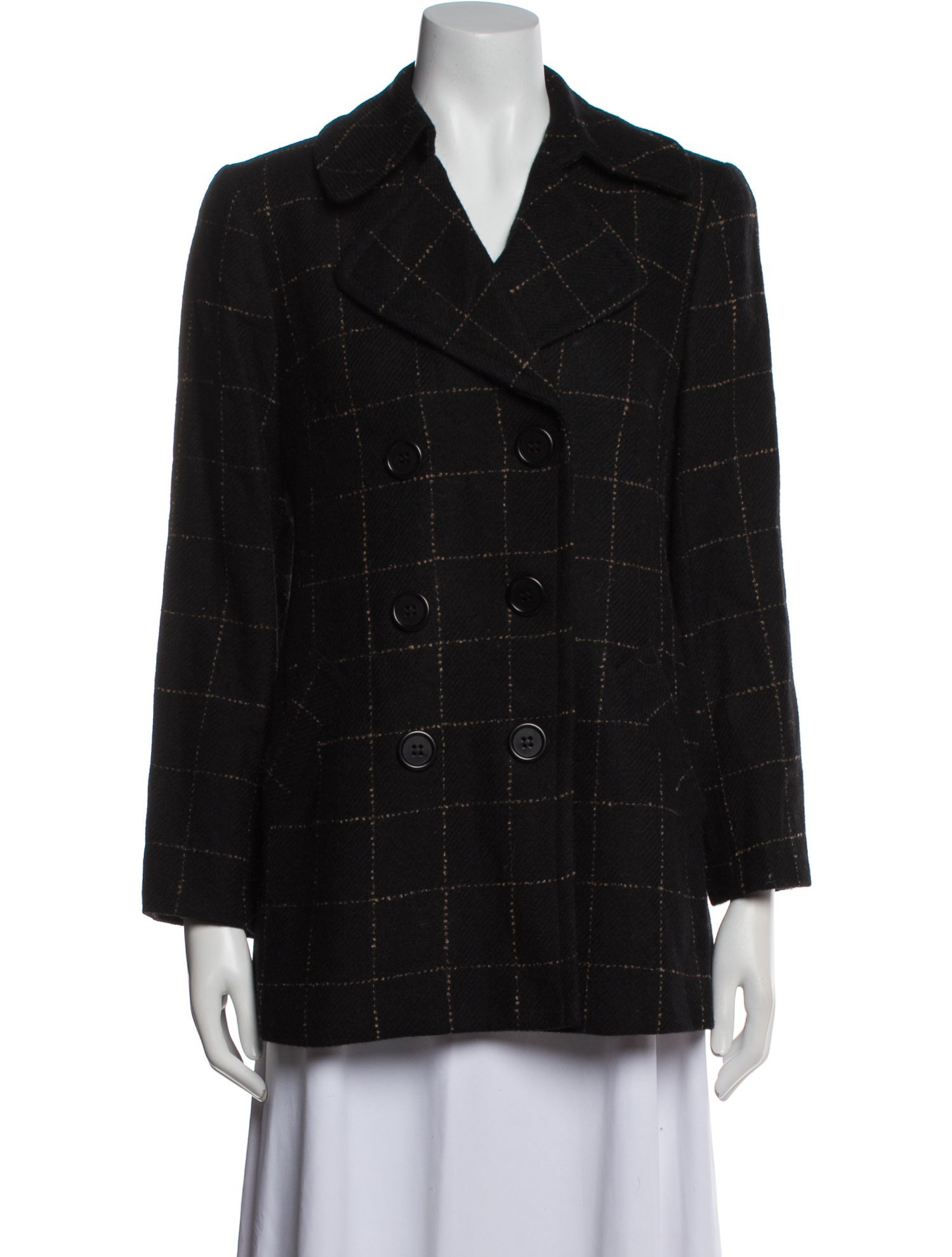 Trina Turk Wool Plaid Print Blazer
