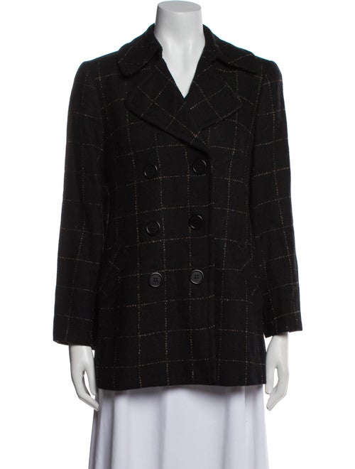 Trina Turk Wool Plaid Print Blazer